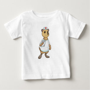 Meerkat as Nurse with Heart Baby T-Shirt