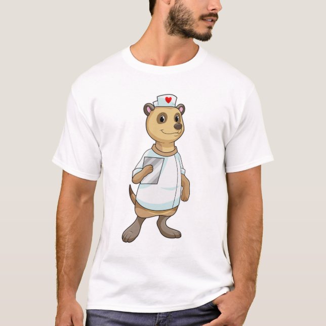 Meerkat as Nurse with Heart T-Shirt (Front)