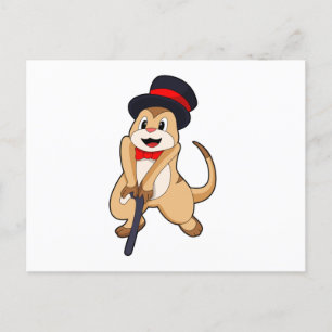 Meerkat as Pensioner with Walking stick Postcard
