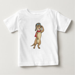 Meerkat as Pilot with Pilot hat Baby T-Shirt