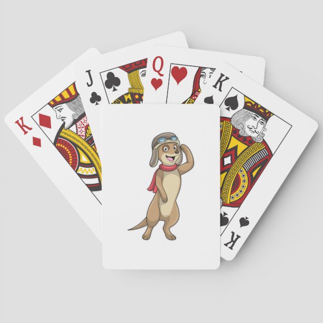 Meerkat as Pilot with Pilot hat Playing Cards (Back)