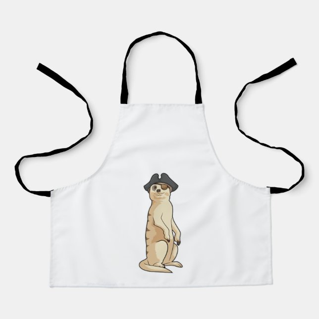 Meerkat as Pirate with Pirate hat Apron (Front)