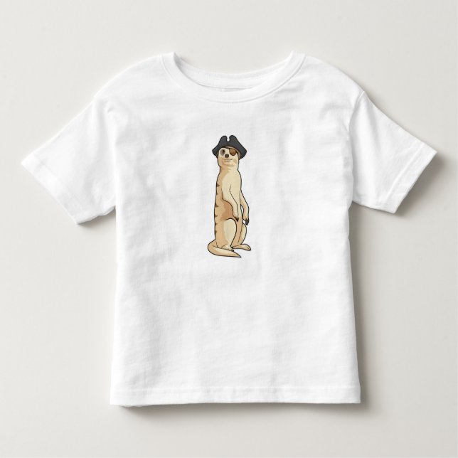 Meerkat as Pirate with Pirate hat Toddler T-Shirt (Front)