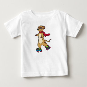 Meerkat as Skater with Roller skates Baby T-Shirt