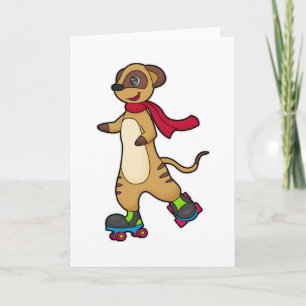 Meerkat as Skater with Roller skates Card