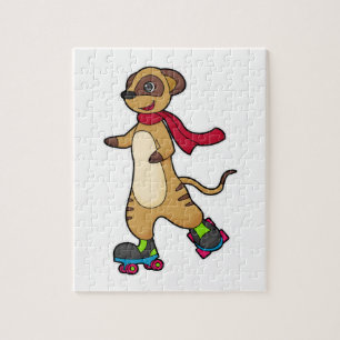 Meerkat as Skater with Roller skates Jigsaw Puzzle