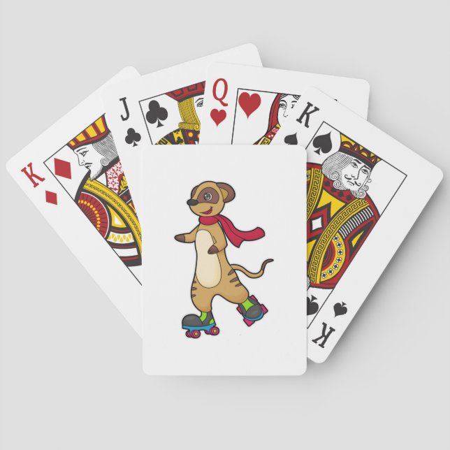 Meerkat as Skater with Roller skates Playing Cards (Back)