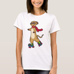 Meerkat as Skater with Roller skates T-Shirt