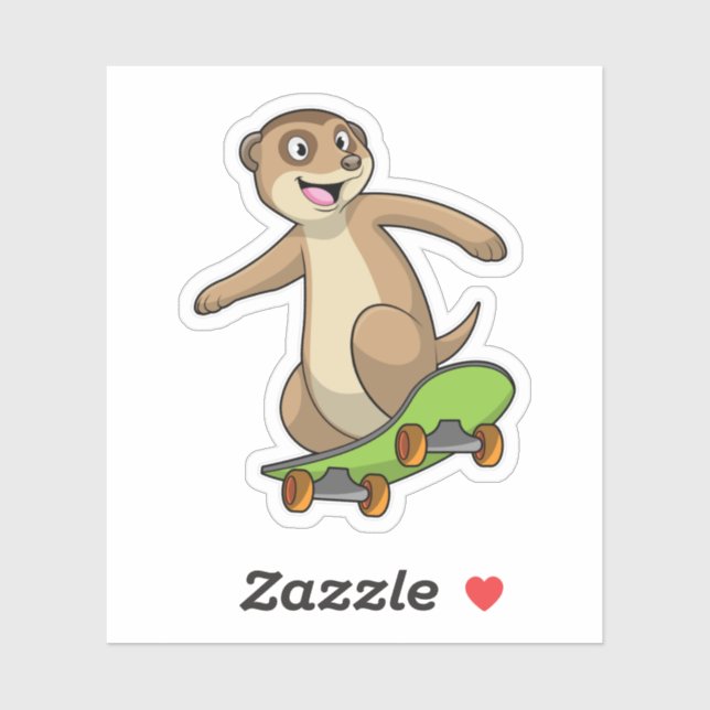 Meerkat as Skater with Skateboard (Sheet)