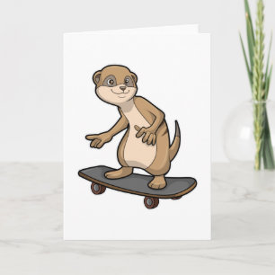 Meerkat as Skater with Skateboard Card