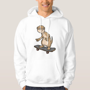 Meerkat as Skater with Skateboard Hoodie