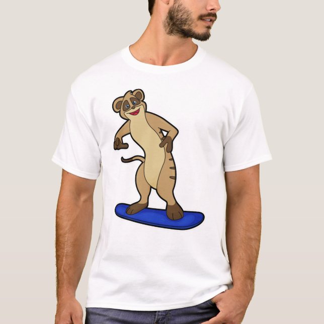 Meerkat as Snowboarder with Snowboard T-Shirt (Front)