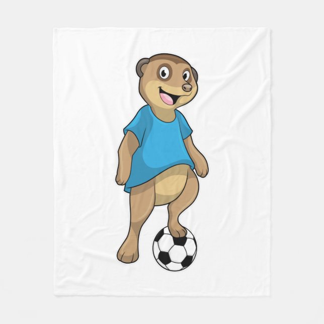 Meerkat as Soccer player with Soccer Fleece Blanket (Front)