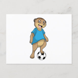 Meerkat as Soccer player with Soccer Postcard