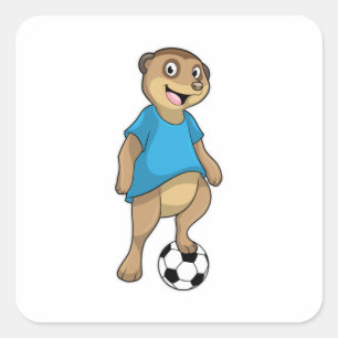 Meerkat as Soccer player with Soccer Square Sticker
