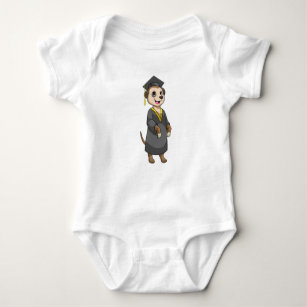 Meerkat as Student with Diploma Baby Bodysuit