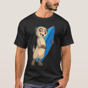 Meerkat as Surfer with Surfboard T-Shirt
