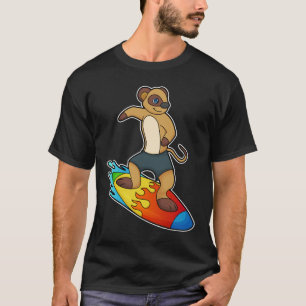 Meerkat as Surfer with Surfboard T-Shirt
