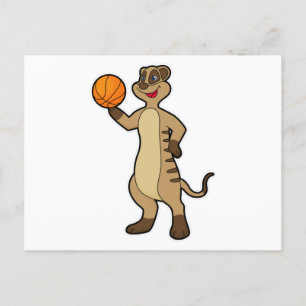 Meerkat at Basketball Sports Postcard
