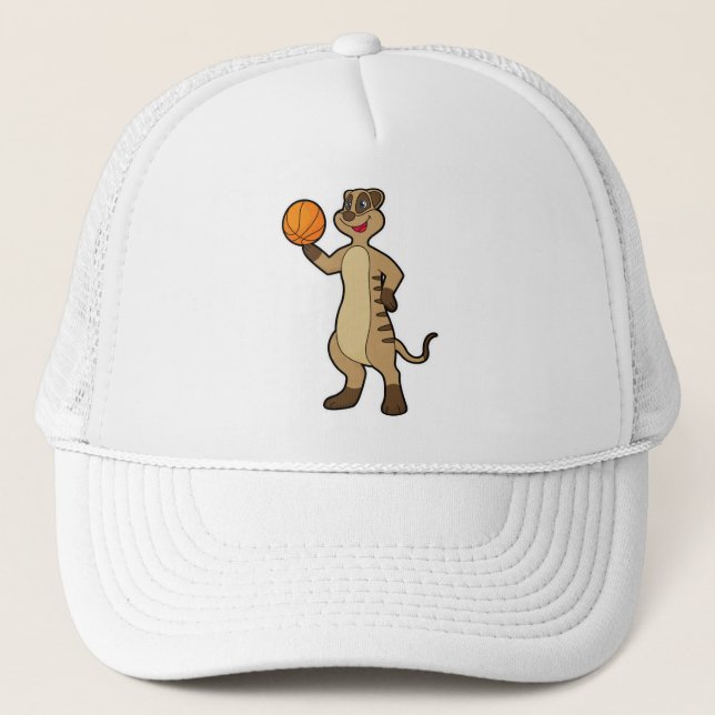 Meerkat at Basketball Sports Trucker Hat (Front)