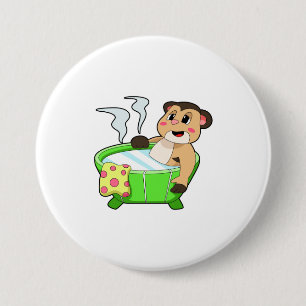 Meerkat at Bathing in Bathtub 7.5 Cm Round Badge