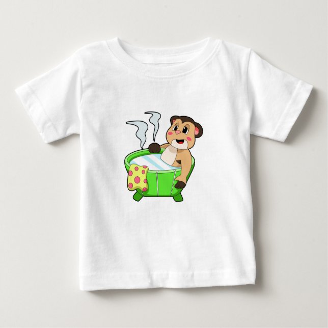 Meerkat at Bathing in Bathtub Baby T-Shirt (Front)