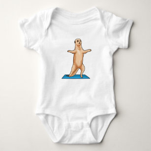 Meerkat at Fitness Stretching exercise Baby Bodysuit