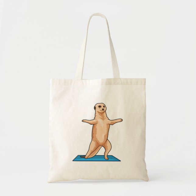 Meerkat at Fitness Stretching exercise Tote Bag (Front)