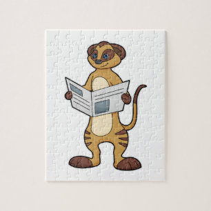 Meerkat at Reading a Newspaper Jigsaw Puzzle