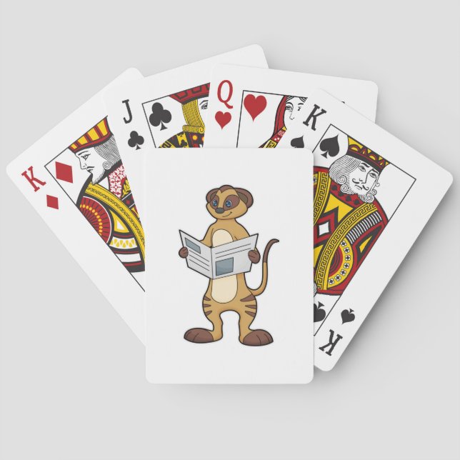 Meerkat at Reading a Newspaper Playing Cards (Back)