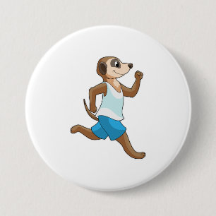 Meerkat at Running Sports 7.5 Cm Round Badge