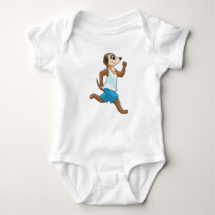 Meerkat at Running Sports Baby Bodysuit