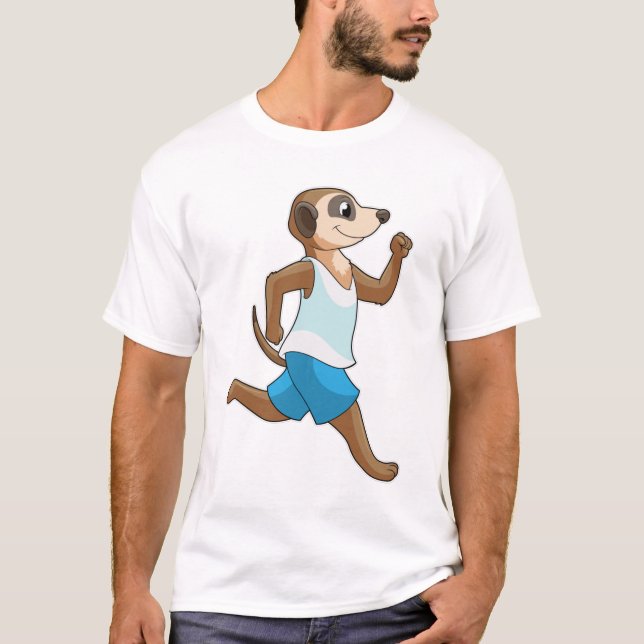 Meerkat at Running Sports T-Shirt (Front)