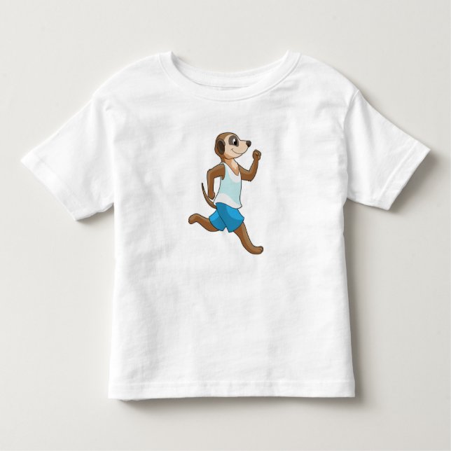 Meerkat at Running Sports Toddler T-Shirt (Front)