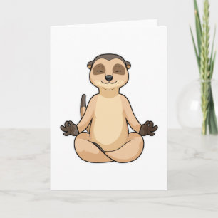 Meerkat at Yoga Meditation Card