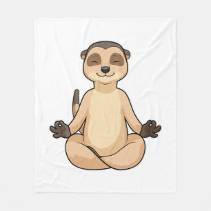 Meerkat at Yoga Meditation Fleece Blanket