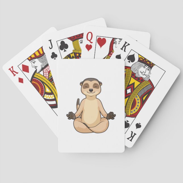 Meerkat at Yoga Meditation Playing Cards (Back)