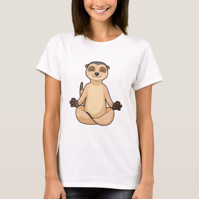 Meerkat at Yoga Meditation T-Shirt (Front)