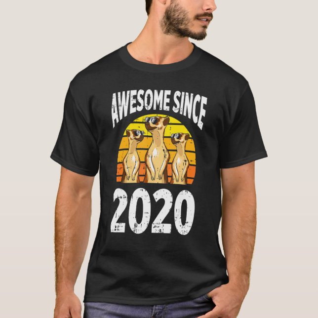 Meerkat Awesome Since 2020 2nd Birthday 2 Years Ol T-Shirt (Front)