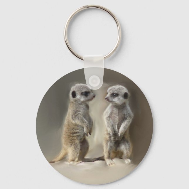 Meerkat baby twins key ring (Front)