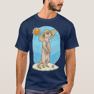 Meerkat Beach Straw hat Summer T-Shirt