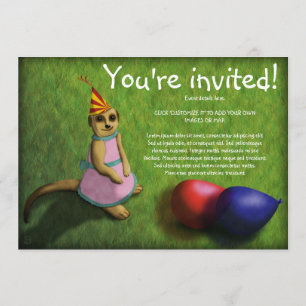 Meerkat Birthday, invitation