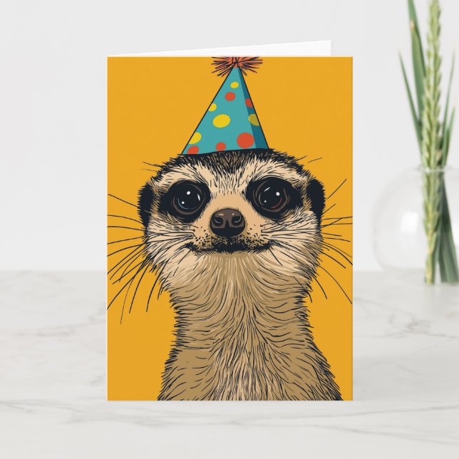 Meerkat Birthday Party Greeting Card (Front)