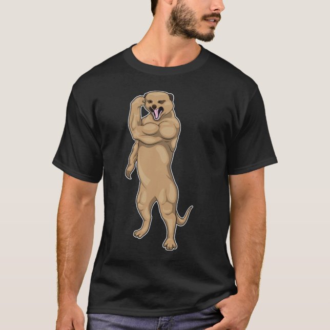 Meerkat Bodybuilder Bodybuilding T-Shirt (Front)