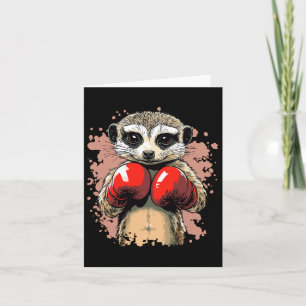 Meerkat Boxing Champion With Gloves Ready  Card