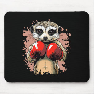 Meerkat Boxing Champion With Gloves Ready Mouse Pad