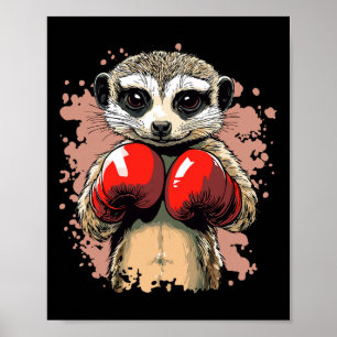 Meerkat Boxing Champion With Gloves Ready Poster