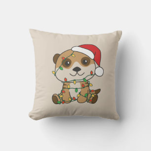 Meerkat Christmas Winter Animals Holiday Meerkats Cushion