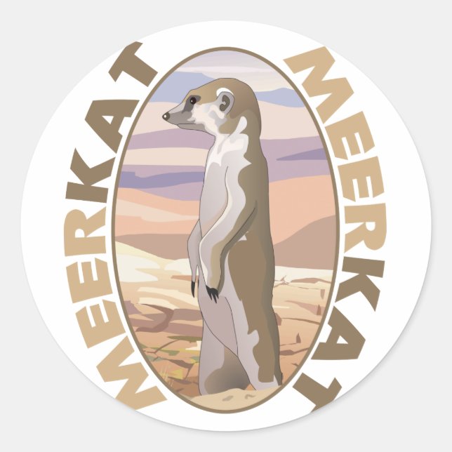 Meerkat Classic Round Sticker (Front)