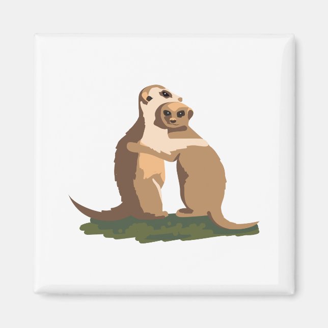 Meerkat Couple Magnet (Front)